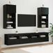 Maison Exclusive - Meuble TV mural, 2 pièces, noir, aspect chêne