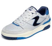 Skechers S-1992 sneakers homme, cuir, gris, porc, mesh, bordure bleu, taille 47,5