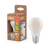 OSRAM Energy Class LED-lamp in klassieke gloeilampvorm, 3,8 W / 806 lm, EEK A, koud wit licht (4000 K), CRI 80, gemaakt van mat loodvrij glas, E27 fitting, IP20, 60 mm DM, 6-pack