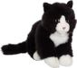 Peluche Chat Mimiz, 28 cm, noir et blanc, réaliste