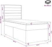 vidaXL Boxspringbed met matras en hoofdeinde, taupe, 90 x 190 cm, stof