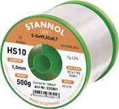 Stannol HS10 2510 Soldeertin, loodvrij Spoel Sn99,3Cu0,7 500 g 1 mm
