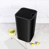 Bloc couteaux universel sans marque, porte-couteaux élégant avec 21 fentes flexibles et conception de drainage intelligente, bloc couteaux rond adapté à tous les couteaux de cuisine et ciseaux, non revêtu, noir