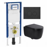 Geberit QeramiQ Dely Swirl Toiletset - Mat Zwart