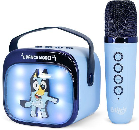 OTL Technologies Bluey Karaoke Set - Bluetooth Speaker with Wireless Microphone - LED Lighting