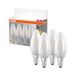OSRAM LED BASE B40, voordeelverpakking met 4 lampen, vervangt traditionele 40W gloeilampen, 4W, warmwit (2700K), matglas, niet dimbaar, kaarsvorm, E14