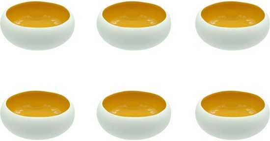 Medard de Noblat Oslo Sun Kleine Kom 12 cm 6-delig Aardewerk Geel/Wit Rond