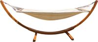 Rijoka Hangmat Met Houten Standaard - Draagkracht 150kg - 325x120x120cm - Hangmat Dicht