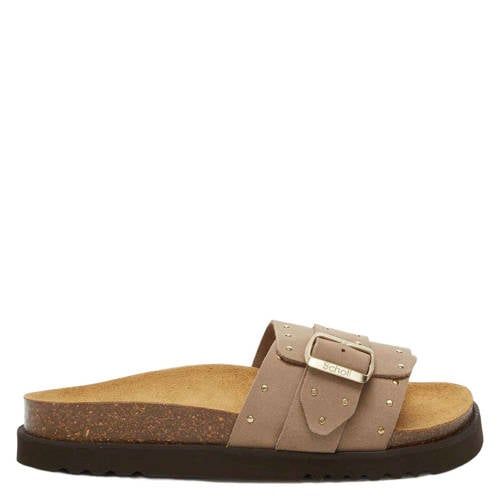 Scholl Sandalen 1 Riem Suede Vrouwen - Donkerbeige