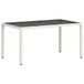 vidaXL Tuintafel met glazen blad 150x90x75 cm poly rattan wit