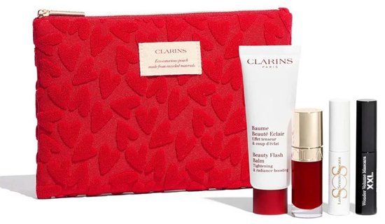 Clarins - Flash Balm 50ml - Lip Oil 03 7ml - Mascara XXL - Sos Lash - Geschenkset