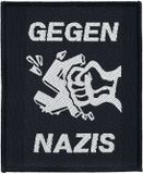 Gegen Nazis Patch zwart-wit Polyester