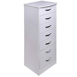 BAKAJI Meubelkast met 7 laden, week, van MDF, metalen handgrepen, modern design, meubels, huis, slaapkamer, afmetingen 46 x 42 x 116 cm (wit)