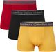 Bamboo Basics Heren Bamboe Trunk Boxershorts Liam (3-pack) - Rood, Zwart & Okergeel - Maat S