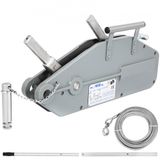 VEVOR treuil avec une capacité jusqu'à 1600 kg, 25 m de longueur, câble en acier inoxydable, 12 kg, treuil forestier avec frein, traction, tension et levage, treuil manuel, diamètre de câble 11 mm, force de levage maximale 2400 kg