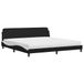 VidaXL Lit avec matelas "Dover", noir et blanc, 200x200 cm, similicuir