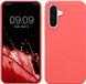 kwmobile telefoonhoesje geschikt voor Samsung Galaxy A36 5G - Hoesje met siliconen coating - Smartphone case in neon koraal