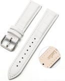 By Qubix Qubix - Crocodile Leren Smartwatch Bandje - Wit - 22mm - Geschikt voor Garmin Venu 2 / Venu 3