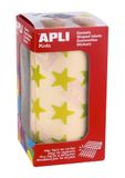 Apli Kids APLI Stickers metallic, op voorgeperforeerde vellen, 19,5 mm, Geel
