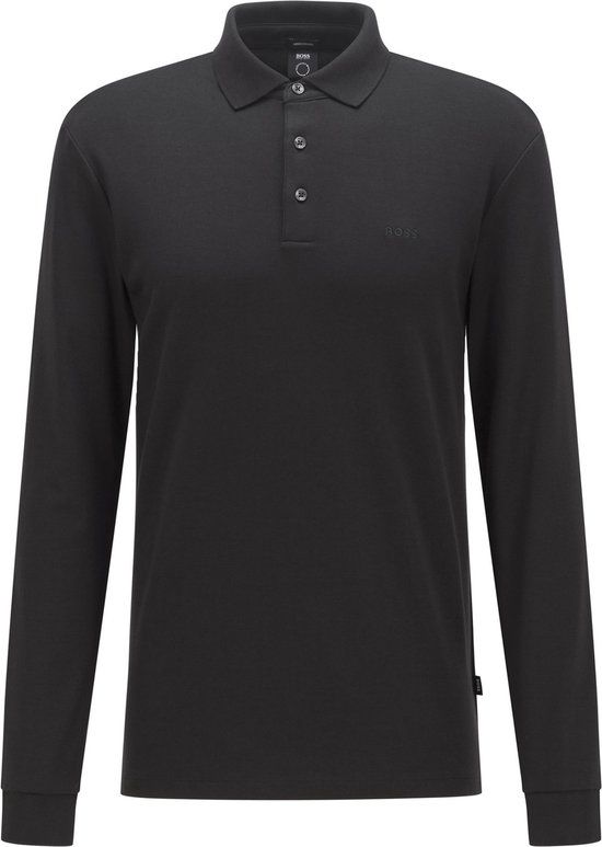 BOSS Black Polo Pado - Zwart - Lange Mouw - Heren - Maat XL