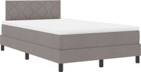 vidaXL Boxspring bed met LED-stripverlichting Taupe 120 x 200 cm Stof