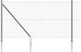 vidaXL Euro-hek - met - grondpennen - 10 - x - 1,2 - m - PVC-Coated - Staal - Grijs - Mesh