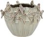 DK Design Bloempot/plantenpot Spring birds - mosgroen - keramiek - D19 x H15 cm