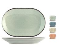 H&H Ovale Pearl bord, porselein, meerkleurig, 36 cm