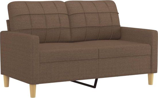 vidaXL Tweezitsbank 120 cm stof bruin
