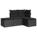 vidaXL Loungeset met kussens, polyrotan, zwart