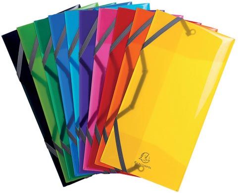 Exacompta elastomap Iderama 3 kleppen uit PP geassorteerde kleuren