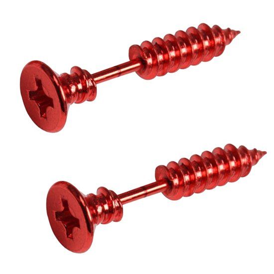 Fako Bijoux® - Oorbellen - Schroeven - Rood