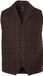 JP 1880 - Heren - Tweed gilet FLEXNAMIC® geruit wolmix revers tot 8XL - Donkerbruin - Maat 5XL
