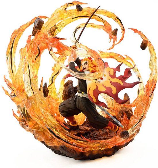 Demon Slayer: Kimetsu no Yaiba Statue 1/8 Kyojuro Rengoku DX Ver. 35 cm - Bellfine - PVC - Multicolor