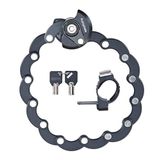Prophete Rond vouwslot, zwart, 63 cm lengte | Veiligheidsniveau 6, 14 geharde stalen schakels, gepatenteerd sluitmechanisme, compact opvouwbaar