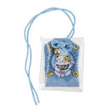 lachineuse Omamori Japans Maneki Neko kattenmotief – geluk – traditioneel geluksbrenger amulet – 6 x 4 cm – blauw – stof, kunststof – decoratief object – cadeau-idee Azië