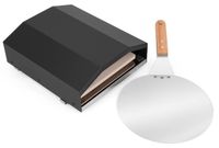 BBQ-Tools Pizzaopzetstuk voor gasbarbecue - 31,5 x 27,5 x 12 cm - Met pizzasteen en schep