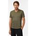 John Varvatos Wooster Slim Fit Ss Linenv-neck Vert Mousse Taille : XS