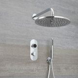 Narus Set de douche avec robinet numérique, tête de douche à effet pluie de 20 cm, mural et douchette