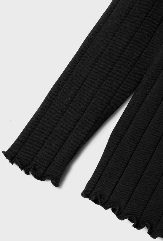 NAME IT NKFNOLINE LS SLIM TOP NOOS Meisjes T-shirt - Zwart - Maat 146/152