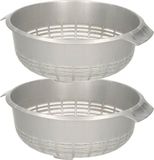 Plasticforte Passoire de cuisine - 2 Pièces - Plastique - Argenté - 27 x 23 x 9 cm
