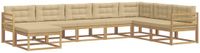 vidaXL Buiten bankenset 8-delig Wit en Beige