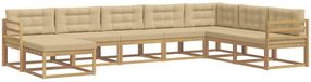 vidaXL Buiten bankenset 8-delig Wit en Beige