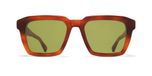Mykita Soma Lunettes de soleil unisexe havane carrées vertes 53mm