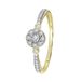 Lucardi Dames 14K geelgouden entourage ring 23 diamanten 0,10ct