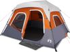 vidaXL Tent met LED - 6-persoons - Snelontgrendeling - Lichtgrijs en Oranje