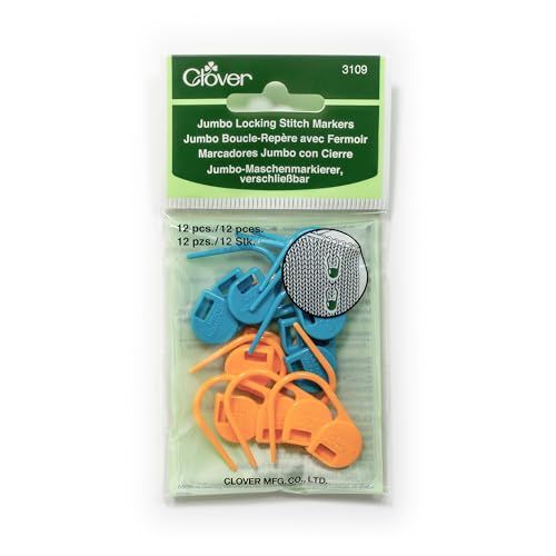 Clover Jumbo Locking Stitch Markers, Multi-color