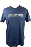Guess T-shirt Bsc HD Metallic Blauw Katoen XS