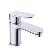 KLUDI X1 wastafelarmatuur chroom, waterbesparende waterkraan badkamer maat S, uitloophoogte 75 mm, keramische cartouche, mengkraan wastafel incl. aansluitslangen, koude start