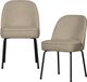 WOOOD Vogue Eetkamerstoelen - Bouclé - Beige - Set van 2